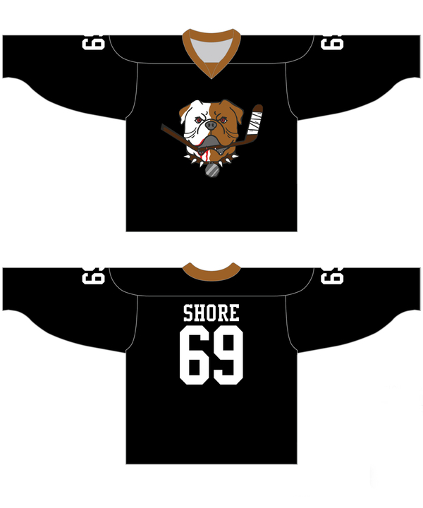 Sudbury Bulldogs #69 Shore Black Hockey Jersey->customized ncaa jersey->Custom Jersey